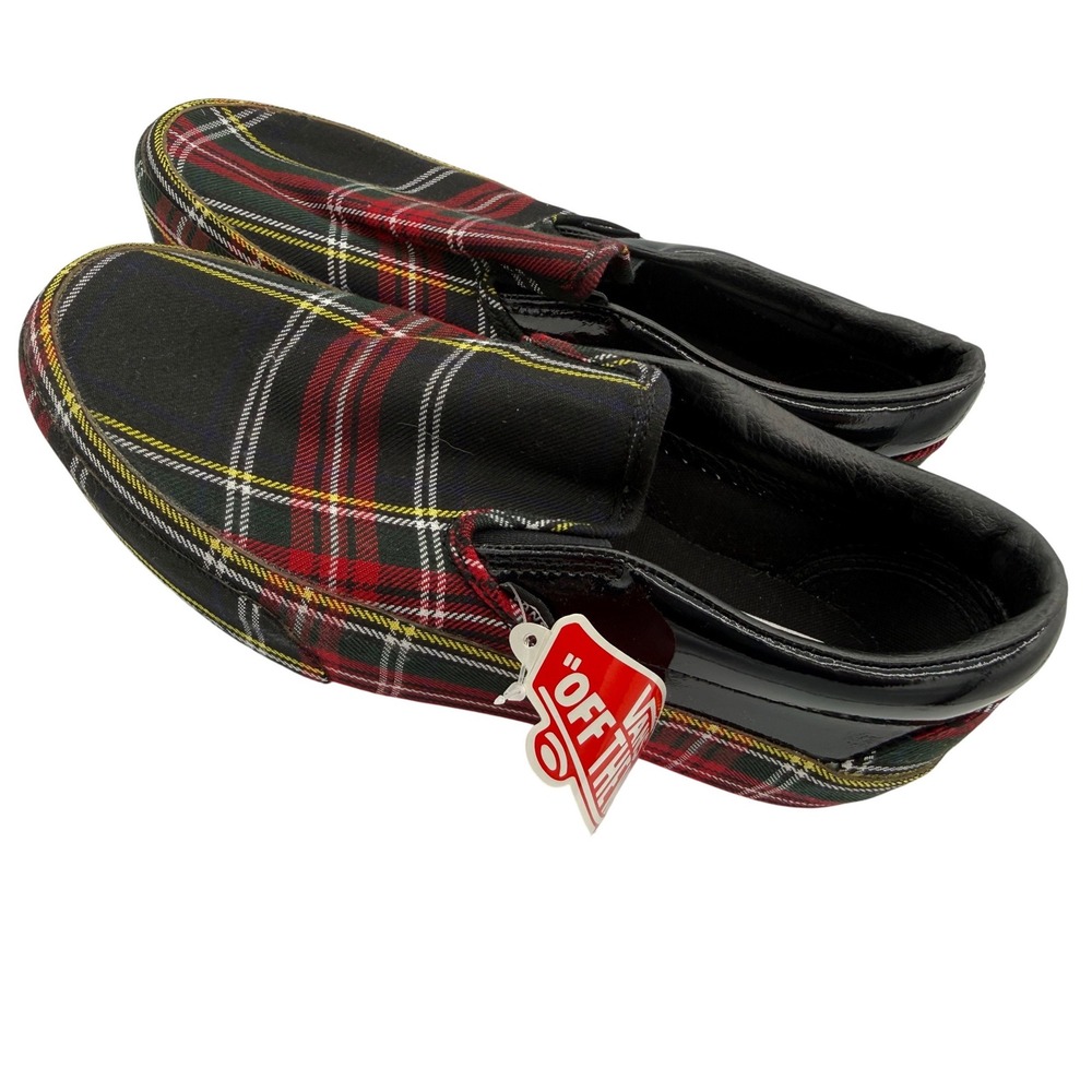 Vans Classic Slip-On Platform Patent Plaid Mens 8.5 Womens 10 NWT